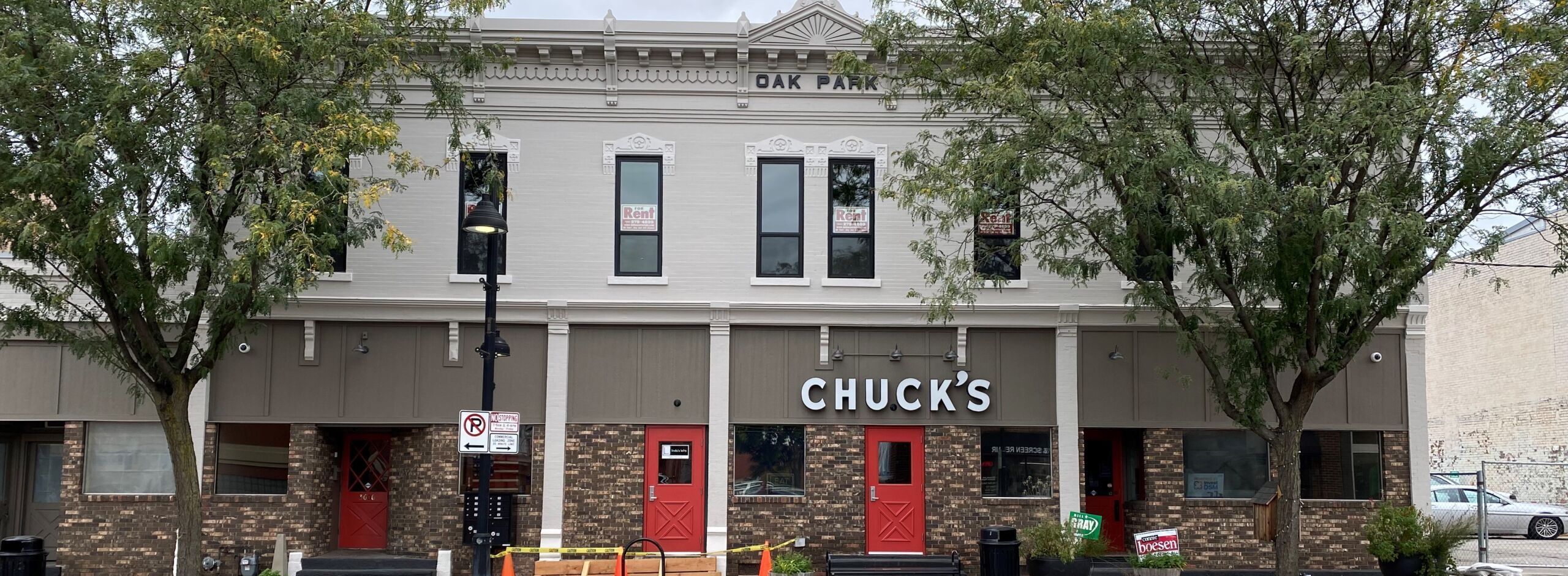 Updated exterior of Chuck's Restaurant in the Highland Park neighborhood of Des Moines