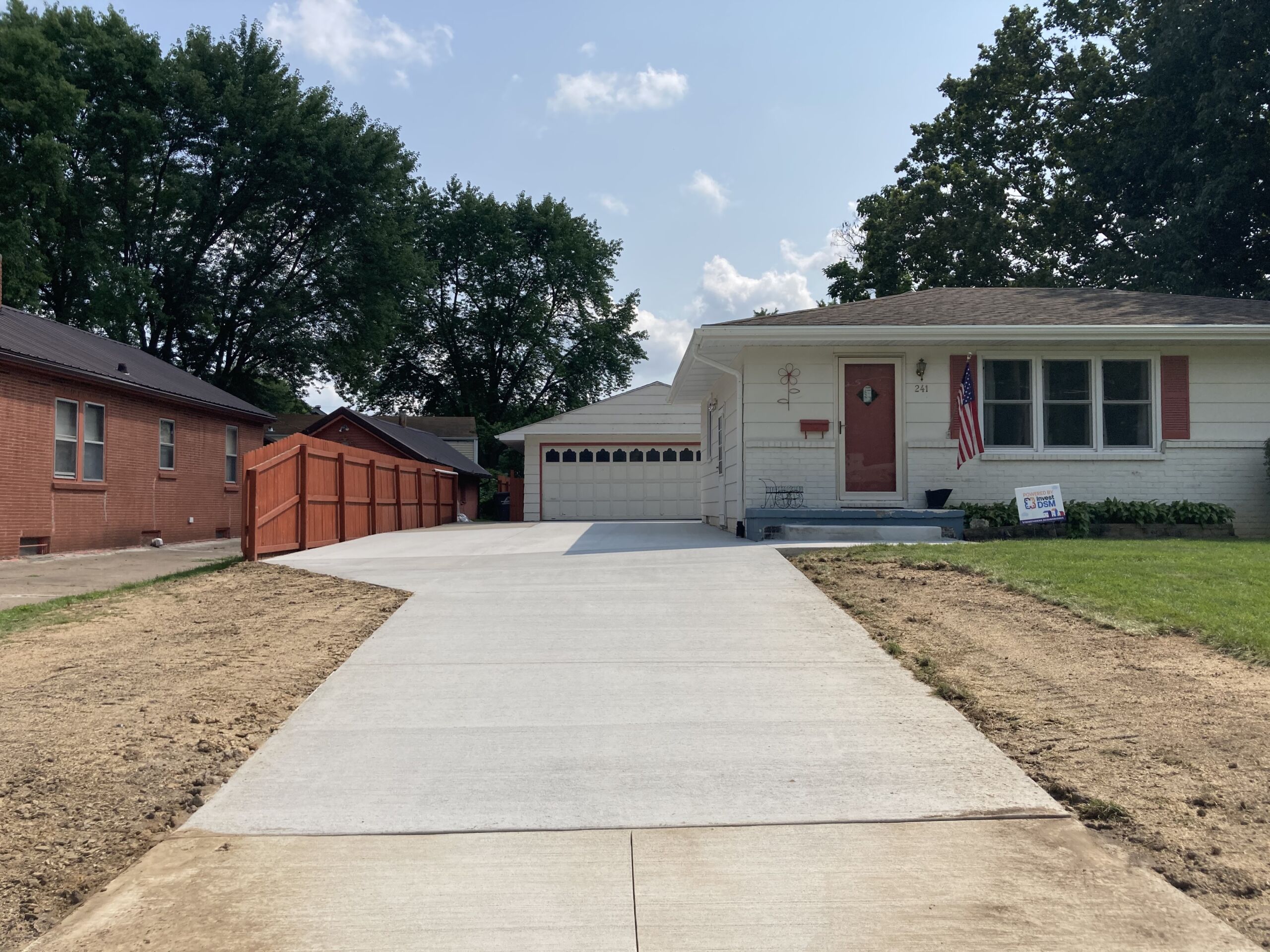 Home with new driveway